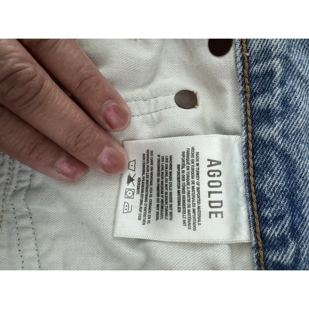 Agolde Blue Denim Shorts Resort Summer Beach